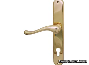 ITALIAN DESIGN - FRESIA-PLACCA - Brass door handle on back plate _ Fama International