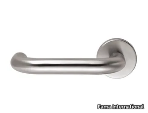 ITALIAN DESIGN - GERBERA - Steel door handle on rose _ Fama International