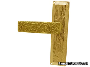 SAMARCANDE ES14 SU PLACCA - Brass door handle on back plate _ Fama International