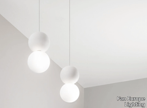 KISS - LED satin glass and gypsum pendant lamp _ Fan Europe Lighting