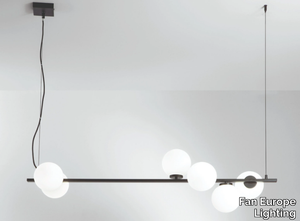 ENOIRE - Opal glass and metal pendant lamp _ Fan Europe Lighting