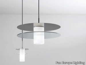 RECORD - Glass and steel pendant lamp _ Fan Europe Lighting