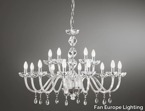 RIFLESSO - Glass chandelier with crystals _ Fan Europe Lighting