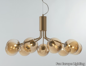 HONEY S9 - LED blown glass and metal pendant lamp _ Fan Europe Lighting