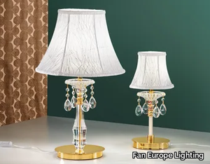 MONET - Glass and fabric table lamp with crystals _ Fan Europe Lighting