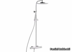 LAMÈ - Wall-mounted thermostatic shower panel with overhead shower _ Fantini Rubinetti