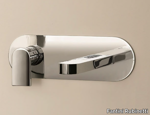 MARE - Wall-mounted washbasin mixer with plate _ Fantini Rubinetti