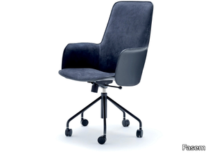 ELECTA TALL - Swivel height-adjustable leather office chair _ Fasem