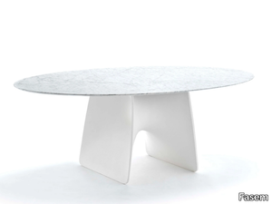 LUX - Round Carrara marble dining table _ Fasem