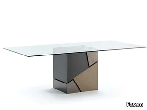 FLAVIO - Rectangular wood and glass dining table _ Fasem