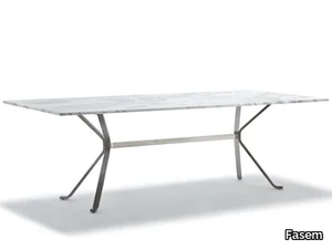 CRAB - Rectangular glass and steel dining table _ Fasem