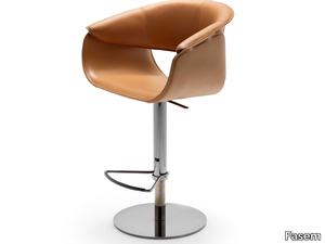 AIRLUX - Leather stool with gas lift _ Fasem