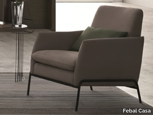 ASSOLO - Fabric armchair with armrests _ Febal Casa