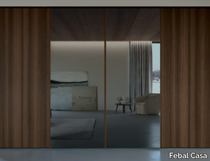 NINFEA - Mirrored melamine-faced chipboard wardrobe with sliding doors _ Febal Casa