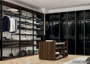 SQUARE - Corner sectional melamine-faced chipboard walk-in wardrobe _ Febal Casa