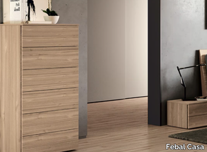 KEITH - Melamine-faced chipboard chest of drawers with integrated handles _ Febal Casa