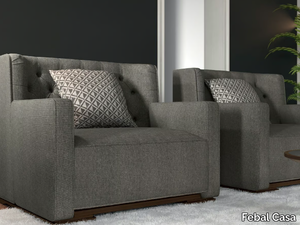 GLAMOUR - Tufted fabric armchair with armrests _ Febal Casa