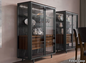 AURORA 02 - Wood and glass display cabinet _ Febal Casa