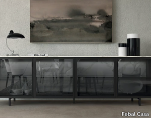 AURORA 03 - Wood and glass sideboard with doors _ Febal Casa