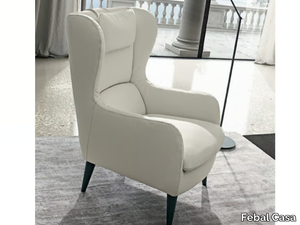 BORBONA - Bergere leather armchair with armrests _ Febal Casa