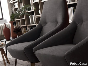 DELTA - Fabric armchair with armrests _ Febal Casa
