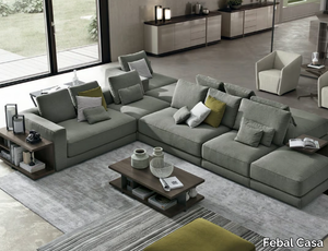 KERMESSE 01 - Sectional fabric sofa with chaise longue _ Febal Casa