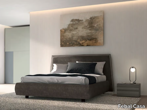 MEMORIA - Upholstered fabric bed with high headboard _ Febal Casa