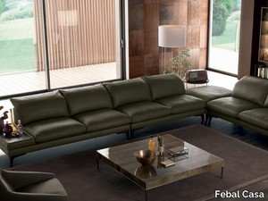 SCENA 01 - Corner leather sofa with headrest _ Febal Casa