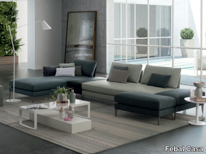 SPETTACOLO 02 - Sectional sofa with removable cover with chaise longue _ Febal Casa