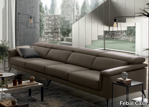 PLATEALE 01 - Recliner leather sofa with removable cover _ Febal Casa