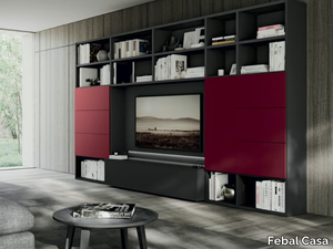 TRENTA 05 - Bookcase with TV stand _ Febal Casa