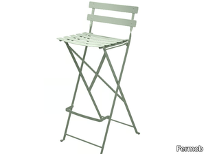 BISTRO - Folding steel barstool with footrest _ Fermob