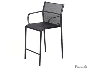 CADIZ - High aluminium stool with armrests with back _ Fermob