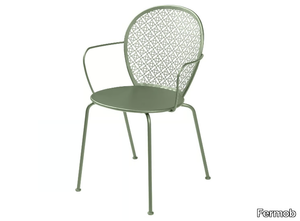 LORETTE - Stackable steel garden chair with armrests _ Fermob