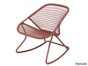 SIXTIES - Rocking aluminium garden armchair with armrests _ Fermob