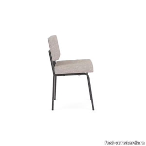 Monday dining chair no arms - black frame - Polvere Beige - 21