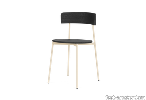 Friday dining chair no arms - sand frame - black back (no upholstery) - Black