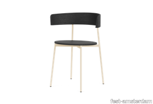 Friday dining chair with arms - sand frame - black back (no upholstery) - Black