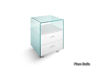 RIALTO - Wood and glass office drawer unit with castors _ Fiam Italia