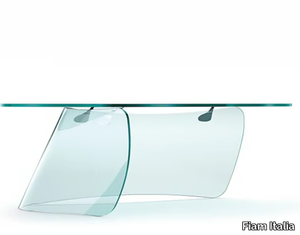 GRAPH - Rectangular glass writing desk _ Fiam Italia