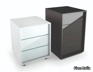 LUMINARE - Wood and glass office drawer unit _ Fiam Italia