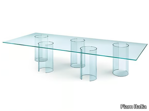 LUXOR - Rectangular glass meeting table _ Fiam Italia