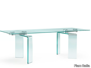 RAY PLUS - Extending glass table _ Fiam Italia