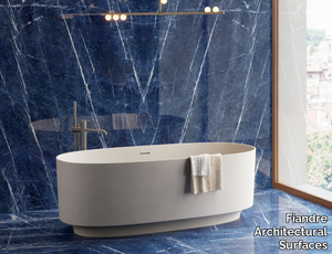 DIVINE BLUE - Porcelain stoneware wall/floor tiles with marble effect _ Fiandre Architectural Surfaces