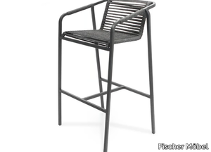 SUITE - Stainless steel and fabric garden stool _ Fischer Möbel