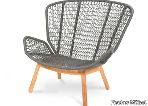 WING LIGHT - Fabric garden armchair with armrests _ Fischer Möbel