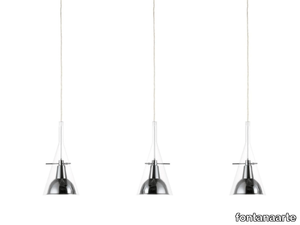 FLÛTE LARGE - Glass and aluminium pendant lamp _ FontanaArte