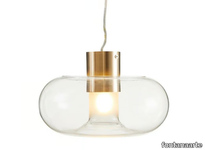 FONTANELLA - Blown glass pendant and metal lamp _ FontanaArte