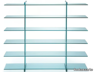 TESO - Open float glass bookcase _ FontanaArte