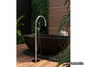 ORIGO C40V.E - Floor standing stainless steel bathtub tap _ Fontealta